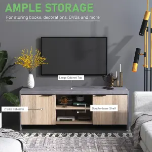 HOMCOM Wooden TV Stand Cabinet Home Furniture Entertainment Unit Storage Shelves