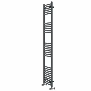 Rinse Modern Bathroom Heated Towel Rail Ladder Radiator 1800x400mm Curved for Bathroom Kitchen Anthracite