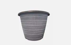 Recycled Plastic Planter Pot - 12" Olympia Stout Chocolate White