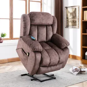 Fabric Massage Recliner Chair with Heat & Vibration for Elderly