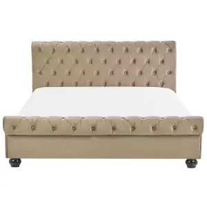 Velvet EU Super King Bed Beige AVALLON