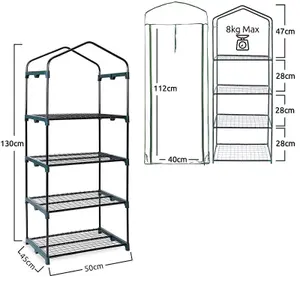 Small Greenhouse Garden 4 Tier Portable Outdoor Green house Growhouses Garden Structures with Shelving & Cover