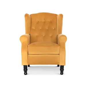 Velvet Gold Marianna Manual Recliner Wingback Chair