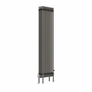 Right Radiators 1500x380 mm Vertical Traditional 4 Column Cast Iron Style Radiator Raw Metal