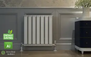 Aluminum Radiator Compatible with Heat pump. Model "Onyx" White. 500.500mm.BTU/hr2682