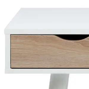 Casson Metal Base Writing Desk Oak/White