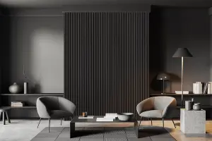 Fuse Acoustic Wooden Wall Panel in Black Oak, 2.4m x 0.6m