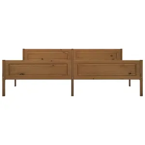 Berkfield Bed Frame Solid Pinewood Honey Brown 200x200 cm