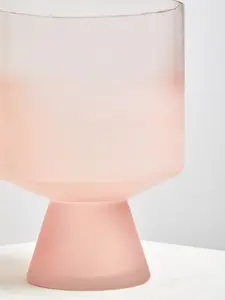 Interiors by Premier Small Matte Pink Ombre Glass Vase, Modern Two-Tonal Decorative Vase, Chic Flower Vase for Contemporary Homes