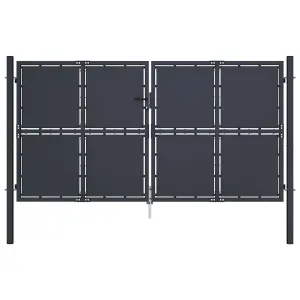 Berkfield Garden Gate Steel 300x150 cm Anthracite