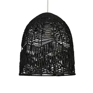 ValueLights Tethra Black Ceiling Pendant Shade and B22 GLS LED 10W Warm White 3000K Bulb