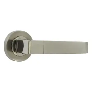 Cafri Line Door Handle Modern Satin Nickel Lever on Rose Internal Doors Handles + 64mm Latch & Hinges