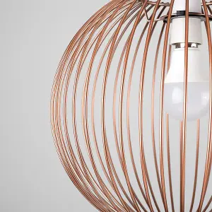 ValueLights Faraday Copper Ceiling Pendant Shade and B22 Pear LED 4W Warm White 2700K Bulb