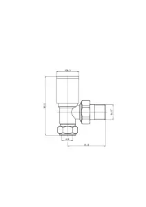 KeenFix Round Angled Towel & Radiator Chrome Valves