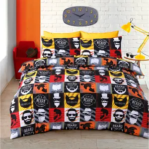 Rasheema Duvet Set Black / Fun Its A Beard Thing / Super King - 2 Standard Pillowcases