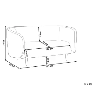 2 Seater Boucle Sofa White LOEN