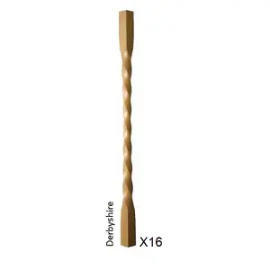 Oak Spindle Derbyshire 41mm x 41mm x 900mm - 16 Pack UK Manufactured Traditional Products Ltd