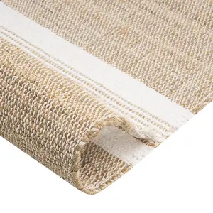 Jute Area Rug 160 x 230 cm Beige and White TALPUR