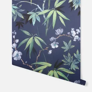 Arthouse Jasmine Garden Navy Wallpaper