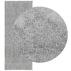 Shaggy Rug PAMPLONA High Pile Modern Grey 80x200 cm