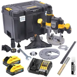 Dewalt DCW620H2 18v XR Plunge 1/2" 12mm Router Brushless + 2x 5Ah + Trend Cutter