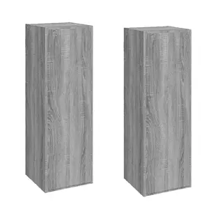 Berkfield TV Cabinets 2 pcs Grey Sonoma 30.5x30x90 cm Engineered Wood