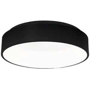 Milagro Ohio LED Flush Ceiling Lamp In Stylish Matt Black 24W(122W) With A Diameter of 45CM