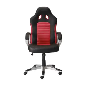 Thunya Black & red Gaming Office chair (H)1280mm (W)660mm (D)670mm