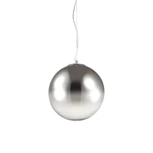 Luminosa Mapa 1 Light Globe Ceiling Pendant Chrome Shade