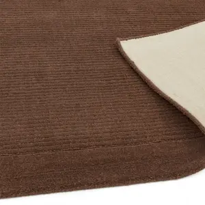 Handmade Plain Wool Modern Easy to clean Rug for Bed Room Living Room and Dining Room-60cm X 120cm