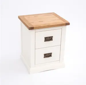 Cosenza 2 Drawer Bedside Table Brass Drop Handle