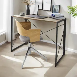 House of Home Multifunction Folding Desk Portable Compact Computer Table Brown 100cm