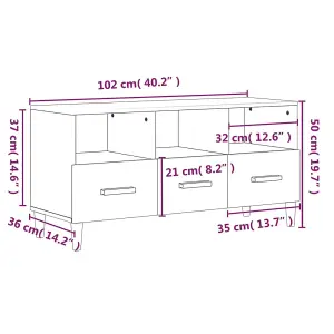 Berkfield TV Cabinet Black 102x36x50 cm Engineered Wood