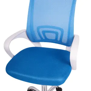 Beliani Minimalist Office Chair Blue SOLID