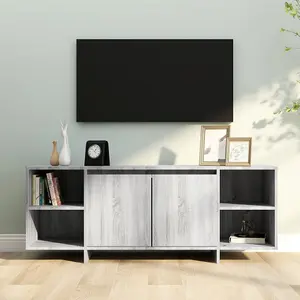 vidaXL TV Cabinet Grey Sonoma 130x35x50 cm Engineered Wood