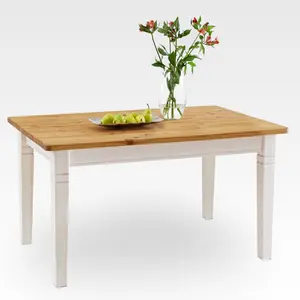 Kelly Solid Wood Dining Table Grey/Leach-coloured / H78 x L90 x W160cm