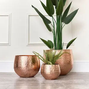 Melody Maison Medium Copper Hammered Metal Planter