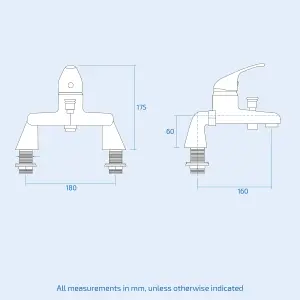 Nes Home Dame Traditional Hot and Cold Basin and Bath Filler Taps Chrome