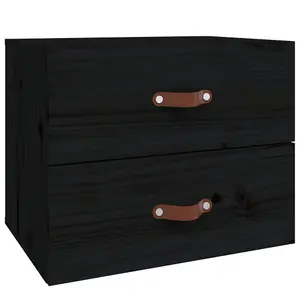 Berkfield Wall-mounted Bedside Cabinets 2 pcs Black 50x36x40 cm