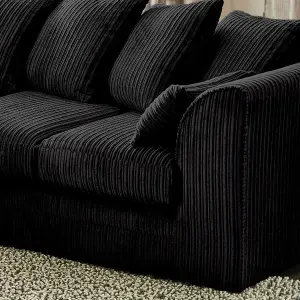 Chicago Jumbo Cord 2 Seater Sofa Black