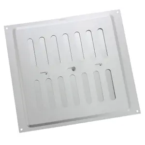 9 x 9 Brushed-Aluminium/Chrome-Plated-Metal Adjustable Ventilation Grille