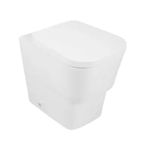 SunDaze Modern Bathroom Back to Wall Toilet Short Projection Pan Soft Closing UF Seat White