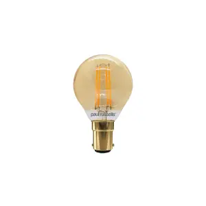 paul russells LED Filament Dimmable Golf Bulb, SBC B15, 4.5W 423 Lumens, 40w Equivalent, 2200K Extra Warm White