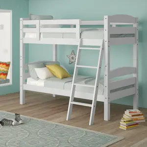 Ryan European Single (90 x 200cm) Standard Bunk Bed White