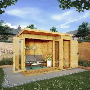 Mercia 10 x 8ft Premium Contemporary Summerhouse With Side Shed No