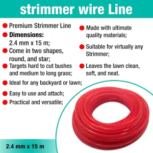 Strimmer Line Red Star 2.4 mm x 15m Strimmer Wire