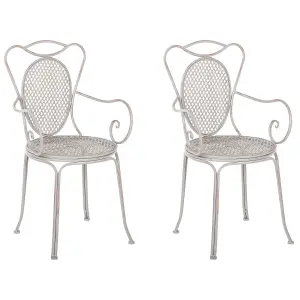 Set of 2 Garden Chairs CILENTO Metal Grey