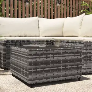 Berkfield Square Garden Coffee Table Grey 50x50x30 cm Poly Rattan