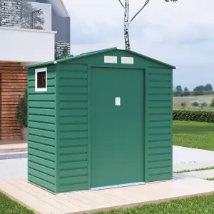 BillyOh Upton Apex Metal Shed - 7x4ft - Green