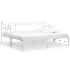 Berkfield Pull-out Sofa Bed Frame White Metal 90x200 cm